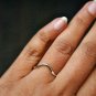Curved Wedding Band 14k Solid Gold Simple Stacking Ring Bridal Wedding Band.