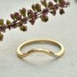 Curved Wedding Band 14k Solid Gold Simple Stacking Ring Bridal Wedding Band.