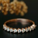 14k Solid Gold Diamond Band Half Eternity Wedding Band Three Prong Stack Ring. 14k Solid Gold Diamond Band Half Eternity Wedding Band Three Prong Stack Ring.