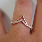 14k Solid Gold Double Chevron Wedding Ring Stackable Gold Bridal Wedding Ring. 14k Solid Gold Double Chevron Wedding Ring Stackable Gold Bridal Wedding Ring.