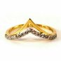 14k Solid Gold Double Chevron Wedding Ring Stackable Gold Bridal Wedding Ring.