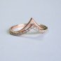14k Solid Gold Double Chevron Wedding Ring Stackable Gold Bridal Wedding Ring.