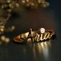 14k Solid Gold Personalized Name Diamond Ring Birthday Gift Personalized Jewelry