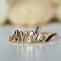 14k Solid Gold Personalized Name Diamond Ring Birthday Gift Personalized Jewelry