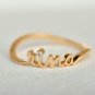 14k Solid Gold Personalized Name Diamond Ring Birthday Gift Personalized Jewelry