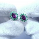 Cluster Earring Pair Sterling Silver Earring Purple Garnet Earring Cluster Earring Pair Sterling Silver Earring Purple Garnet Earring