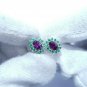 Cluster Earring Pair Sterling Silver Earring Purple Garnet Earring