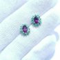 Cluster Earring Pair Sterling Silver Earring Purple Garnet Earring