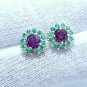 Purple Garnet Cluster Earring 925 Silver Earring Color Change Garnet Earrings Ns