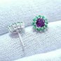 Purple Garnet Cluster Earring 925 Silver Earring Color Change Garnet Earrings Ns
