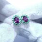 Purple Garnet Cluster Earring 925 Silver Earring Color Change Garnet Earrings Ns