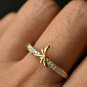 Dragonfly Ring Natural Diamond Damselfly Insect Jewelry 925 Sterling Silver Ring