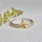 Dragonfly Ring Natural Diamond Damselfly Insect Jewelry 925 Sterling Silver Ring