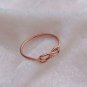 14K Gold Wedding Ring Plain Celtic Love Knot Promise Women Fine Band Ring Ns48.