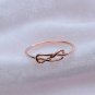 14K Gold Wedding Ring Plain Celtic Love Knot Promise Women Fine Band Ring Ns48.