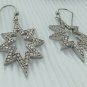 Natural Diamond Starburst Earring 925 Silver Pave Diamond Star Earring Gift.