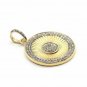 Pave Diamond Two Tone Pendant 925 Silver Diamond Round Pendant Birthday Gift.