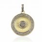 Pave Diamond Two Tone Pendant 925 Silver Diamond Round Pendant Birthday Gift.