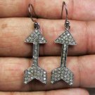 Pave Diamond Arrow Earring 925 Silver Diamond Birthday Minimalist Earring Gift. Pave Diamond Arrow Earring 925 Silver Diamond Birthday Minimalist Earring Gift.