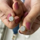 Two Tone Stud Earring Diamond Cluster Earrings 14k Solid Gold Stud Earring Pair. Two Tone Stud Earring Diamond Cluster Earrings 14k Solid Gold Stud Earring Pair.