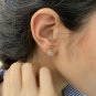 Two Tone Stud Earring Diamond Cluster Earrings 14k Solid Gold Stud Earring Pair.