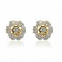 Diamond Stud Earring Bridal Stud Earring Flower Diamond Earring 14k Solid Gold.