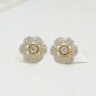 Diamond Stud Earring Bridal Stud Earring Flower Diamond Earring 14k Solid Gold.
