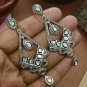 Pave Diamond Chandelier Earring 925 Silver Polki Diamond Wedding Earring Gift.