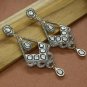 Pave Diamond Chandelier Earring 925 Silver Polki Diamond Wedding Earring Gift.