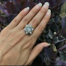 Rosecut Diamond Ring 925 Silver Polki Diamond Rings For Anniversary Gift.