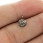 Round Single Bail Pendant Pave Diamond 925 Silver Diamond Jewelry Findings Charm