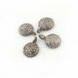 Round Single Bail Pendant Pave Diamond 925 Silver Diamond Jewelry Findings Charm