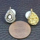 Pave Diamond Polki Pear Drop Charm Pendant 925 Silver Diamond Findings Jewelry.