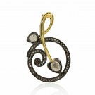 Polki Diamond Pendant 925 Silver Pave Diamond Charm Pendant For Jewelry Findings