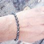 Black Spinel Sterling Silver Bracelet...Black Spinel Beaded Bracelet #Ns5623