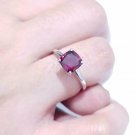 Purple Garnet Ring For Engagement 925 Silver Garnet Ring Christmas Gift.