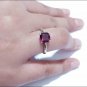 Purple Garnet Ring For Engagement 925 Silver Garnet Ring Christmas Gift.