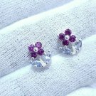 Purple Garnet And Tanzanite Combination Earrings For Birthday Anniversary Gifts.