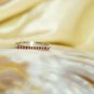 FANTA ORANGE MANDARIN SPESSARTITE GARNET 14k WHITE GOLD WEDDING RING NS889.