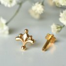 14k Gold Lily Nose Piercing Minimalist Nose Ear Body Piercing Birthday Nose Ring