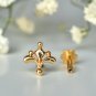 14k Gold Lily Nose Piercing Minimalist Nose Ear Body Piercing Birthday Nose Ring