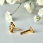 14k Gold Lily Nose Piercing Minimalist Nose Ear Body Piercing Birthday Nose Ring