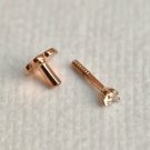 Genuine Diamond Flatback Stud 14k Gold Nose Ring Nose Piercing Jewelry Gift.