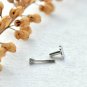Genuine Diamond Flatback Stud 14k Gold Nose Ring Nose Piercing Jewelry Gift.