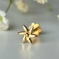 14k Solid Gold Flower Nose Stud Body Piercing Jewelry Nose Ring Wedding Gift.