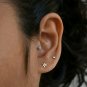 14k Solid Gold Flower Nose Stud Body Piercing Jewelry Nose Ring Wedding Gift.