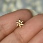 14k Solid Gold Flower Nose Stud Body Piercing Jewelry Nose Ring Wedding Gift.