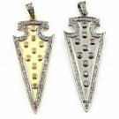 Pave Diamond Arrowhead Pendant 925 Silver Diamond Handmade Pendant Charm.