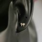 Diamond Bow Studs 14k Solid Gold Bow Tie Nose Ear Piercing Birthday Gift Charm.