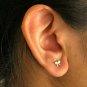 Diamond Bow Studs 14k Solid Gold Bow Tie Nose Ear Piercing Birthday Gift Charm.